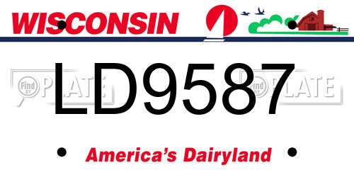 LD9587 Wisconsin License Plate
