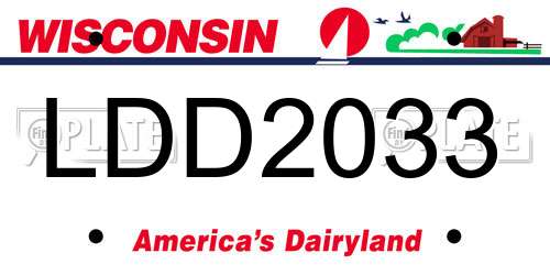 LDD2033 Wisconsin License Plate