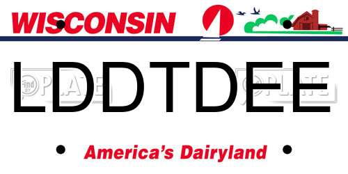 LDDTDEE Wisconsin License Plate