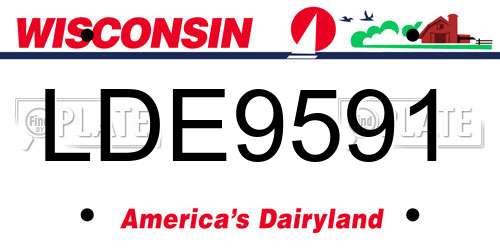 LDE9591 Wisconsin License Plate