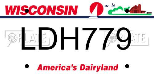 LDH779 Wisconsin License Plate