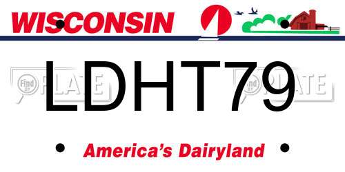 LDHT79 Wisconsin License Plate