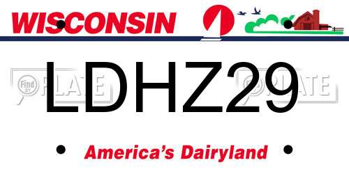 LDHZ29 Wisconsin License Plate