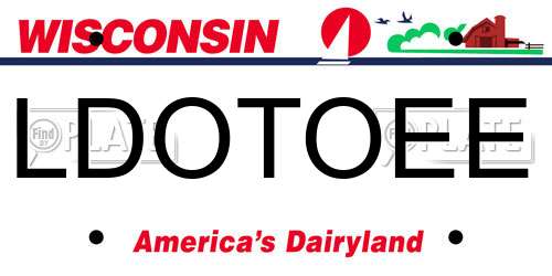 LDOTOEE Wisconsin License Plate