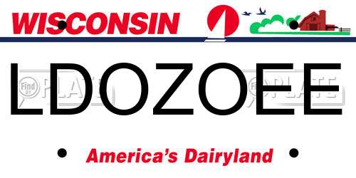 LDOZOEE Wisconsin License Plate