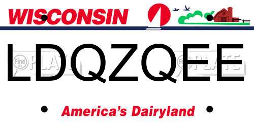 LDQZQEE Wisconsin License Plate