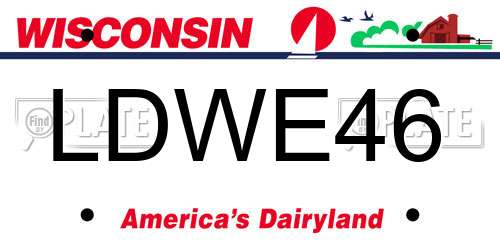 LDWE46 Wisconsin License Plate