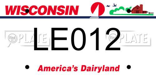 LE012 Wisconsin License Plate