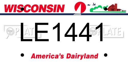 LE1441 Wisconsin License Plate