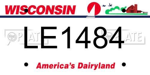 LE1484 Wisconsin License Plate