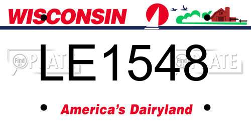 LE1548 Wisconsin License Plate