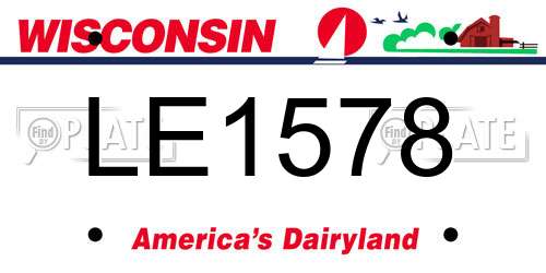 LE1578 Wisconsin License Plate