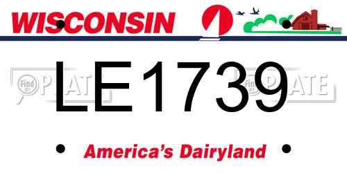 LE1739 Wisconsin License Plate
