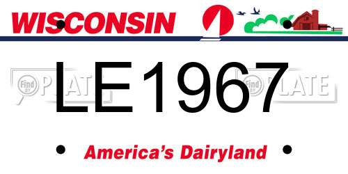 LE1967 Wisconsin License Plate