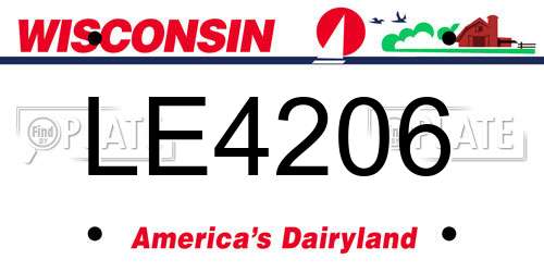 LE4206 Wisconsin License Plate