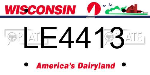 LE4413 Wisconsin License Plate