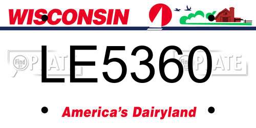 LE5360 Wisconsin License Plate