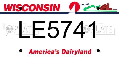 LE5741 Wisconsin License Plate
