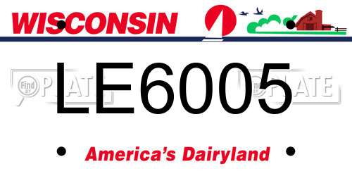 LE6005 Wisconsin License Plate