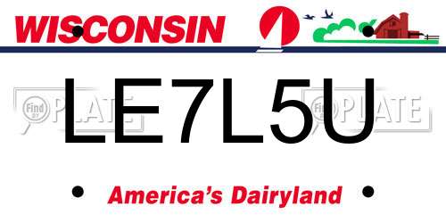 LE7L5U Wisconsin License Plate