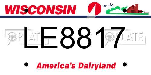 LE8817 Wisconsin License Plate