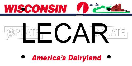LECAR Wisconsin License Plate