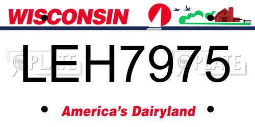 LEH7975 Wisconsin License Plate