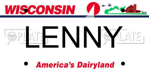 LENNY Wisconsin License Plate