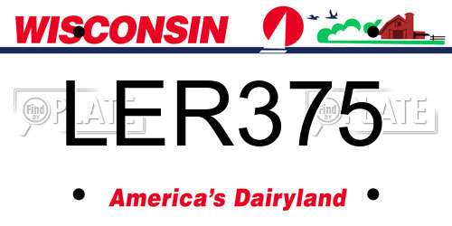 LER375 Wisconsin License Plate