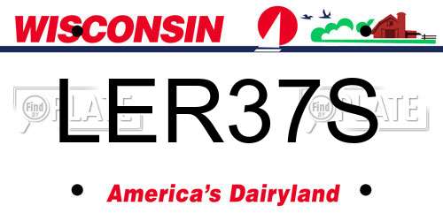 LER37S Wisconsin License Plate