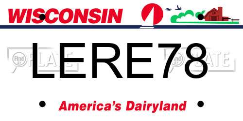 LERE78 Wisconsin License Plate