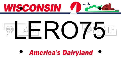 LERO75 Wisconsin License Plate