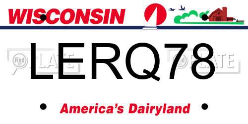 LERQ78 Wisconsin License Plate