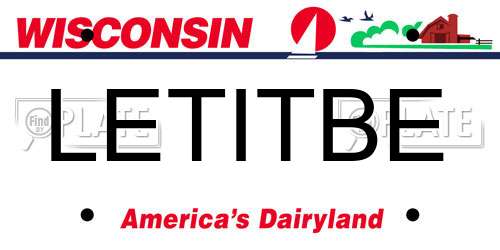 LETITBE Wisconsin License Plate