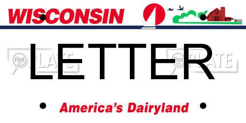 LETTER Wisconsin License Plate