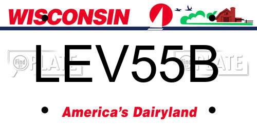 LEV55B Wisconsin License Plate