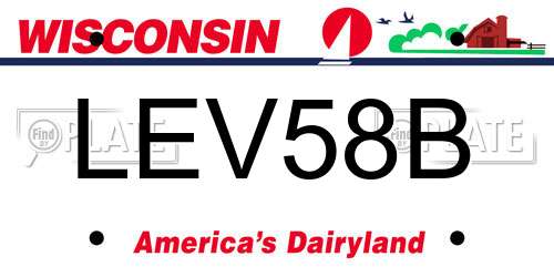 LEV58B Wisconsin License Plate