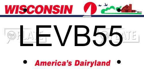 LEVB55 Wisconsin License Plate