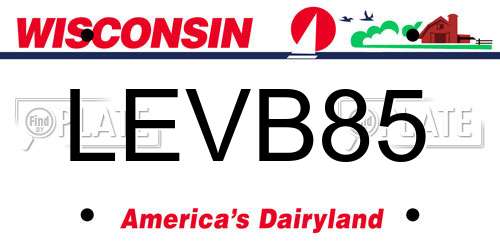 LEVB85 Wisconsin License Plate