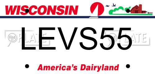 LEVS55 Wisconsin License Plate