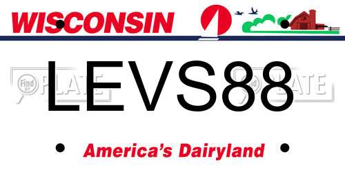 LEVS88 Wisconsin License Plate
