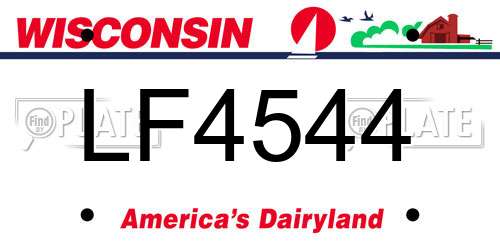 LF4544 Wisconsin License Plate