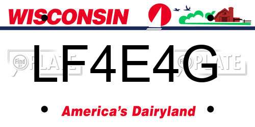 LF4E4G Wisconsin License Plate