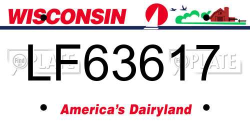 LF63617 Wisconsin License Plate
