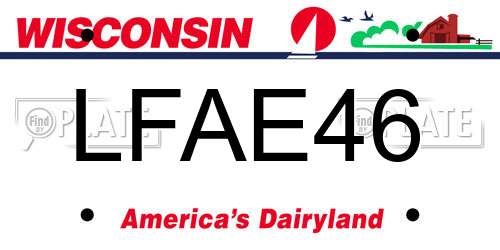 LFAE46 Wisconsin License Plate