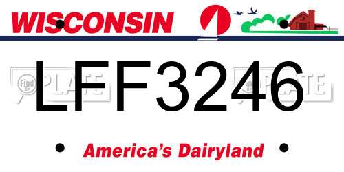 LFF3246 Wisconsin License Plate