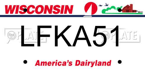LFKA51 Wisconsin License Plate