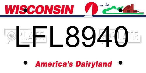 LFL8940 Wisconsin License Plate