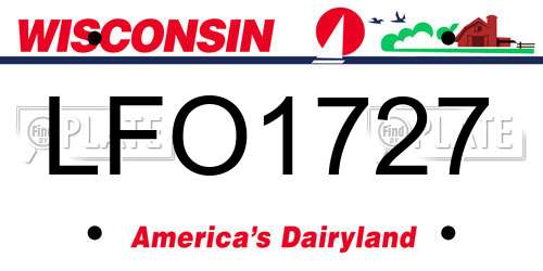 LFO1727 Wisconsin License Plate