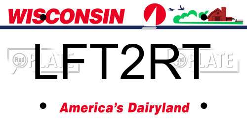 LFT2RT Wisconsin License Plate